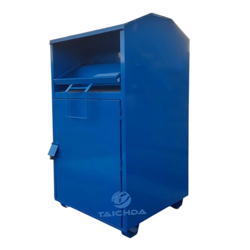 Environmentally friendly clothes donate bins