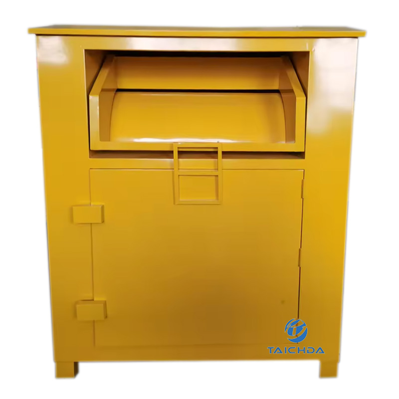 galvanized steel clothes donate bin