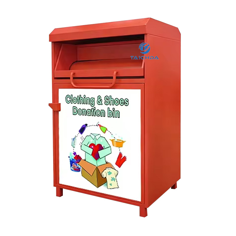 large capacity anti-theft clothing donation box metal Clothing & Shoes Donation bin