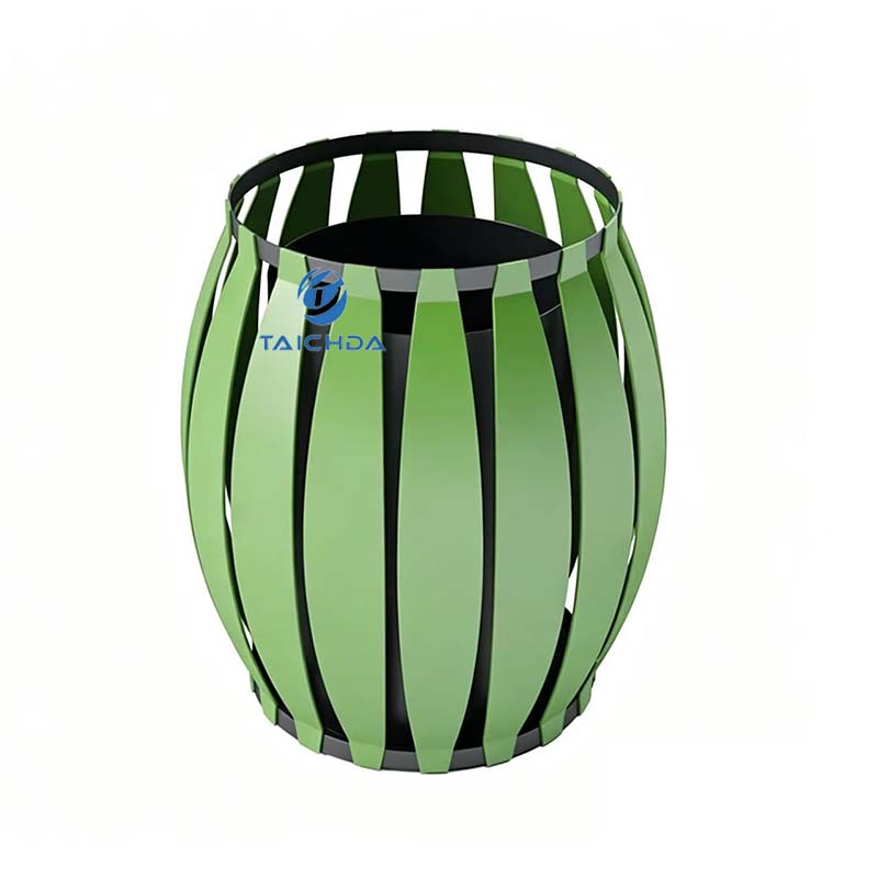 drum shaped rubbish bin