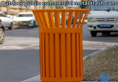 outdoor public commercial metal trash can