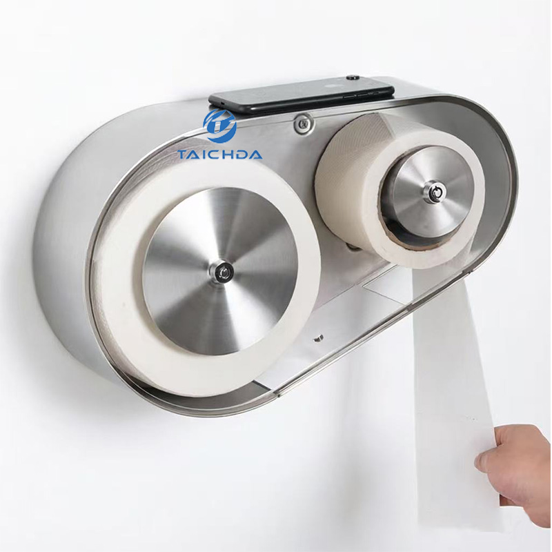 SS304 double roll toilet paper holder