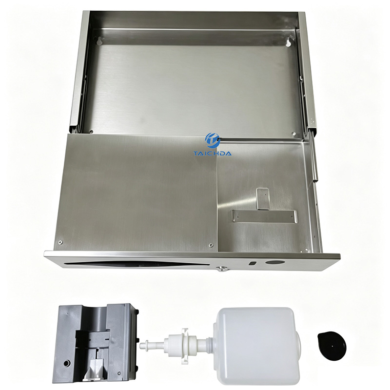 Behind Mirror concealed Induction soap dispenser