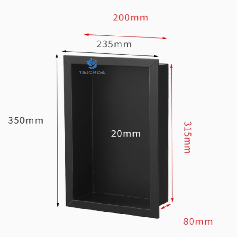 Anti‑fingerprint shower shelf